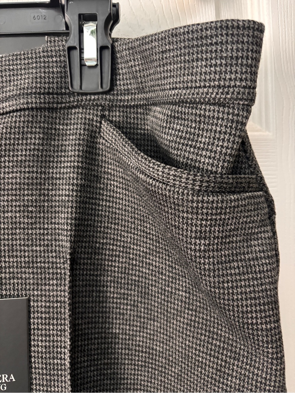 NWT Simply Vera Wang Sz XL Houndstooth Career Pants Medium Gray Black Stretch - Picture 2 of 12